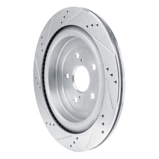 R1 16-22 Lexus RX350 Rear Right Drilled & Slotted Silver Brake Rotor