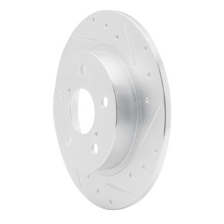 R1 11-16 Scion TC Rear Right Drilled & Slotted Silver Brake Rotor