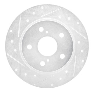 R1 11-16 Scion TC Rear Left Drilled & Slotted Silver Brake Rotor