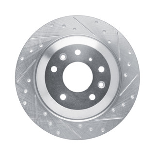 R1 13-25 Mazda MX-30 Rear Right Drilled & Slotted Silver Brake Rotor
