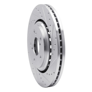 R1 15-25 Acura MDX Front Right Drilled & Slotted Silver Brake Rotor
