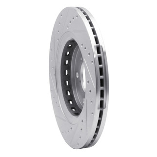 R1 15-25 Acura MDX Front Right Drilled & Slotted Silver Brake Rotor