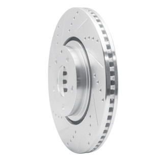 R1 16-25 Mazda CX-5 Front Left Drilled & Slotted Silver Brake Rotor