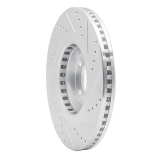 R1 16-25 Mazda CX-5 Front Left Drilled & Slotted Silver Brake Rotor