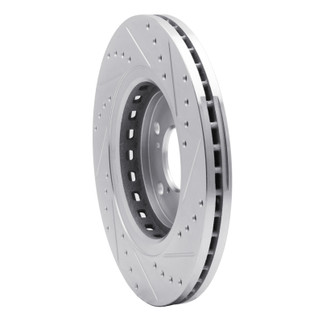 R1 15-25 Acura MDX Front Left Drilled & Slotted Silver Brake Rotor