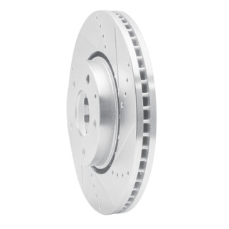 R1 16-25 Mazda 6 Front Right Drilled & Slotted Silver Brake Rotor