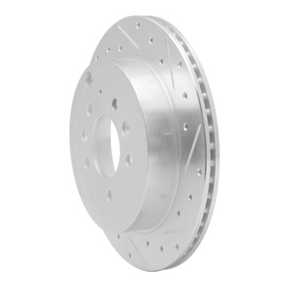 R1 07-12 Ford Edge Rear Right Drilled & Slotted Silver Brake Rotor
