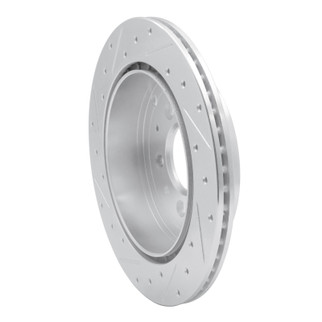 R1 07-12 Ford Edge Rear Right Drilled & Slotted Silver Brake Rotor