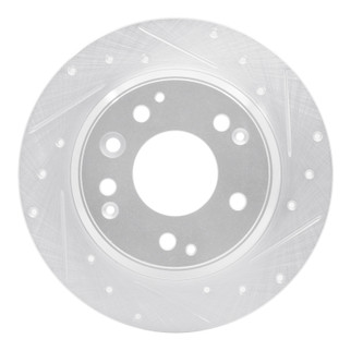 R1 91-99 Acura Legend Rear Right Drilled & Slotted Silver Brake Rotor