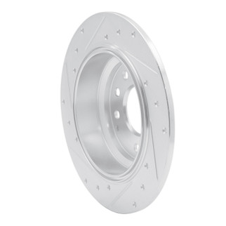 R1 91-99 Acura Legend Rear Right Drilled & Slotted Silver Brake Rotor