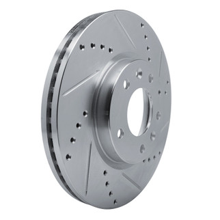 R1 07-12 Mazda CX-7 Front Right Drilled & Slotted Silver Brake Rotor