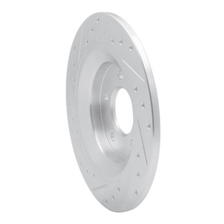 R1 06-15 Mazda 5 Rear Right Drilled & Slotted Silver Brake Rotor