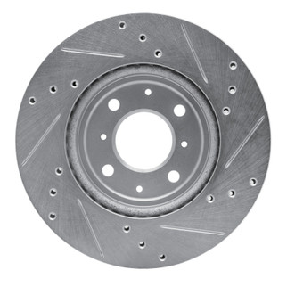 R1 15-20 Honda Fit (Mexico) Front Left Drilled & Slotted Silver Brake Rotor