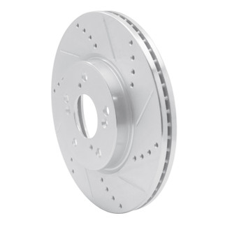 R1 13-25 Honda Accord Coupe Front Right Drilled & Slotted Silver Brake Rotor