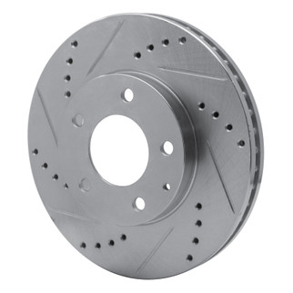 R1 95-06 Mazda MPV Front Left Drilled & Slotted Silver Brake Rotor