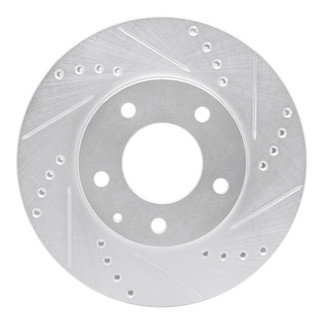 R1 95-06 Mazda Millenia Front Right Drilled & Slotted Silver Brake Rotor