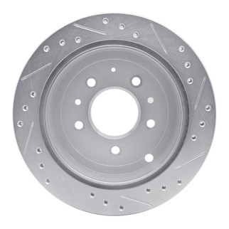 R1 92-06 Mazda 929 Rear Left Drilled & Slotted Silver Brake Rotor