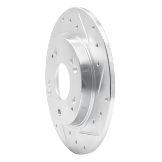R1 11-15 Honda CR-Z Rear Right Drilled & Slotted Silver Brake Rotor