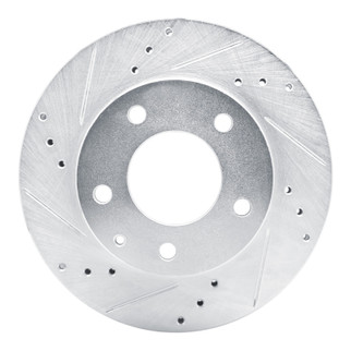 R1 92-93 Mazda MPV Front Left Drilled & Slotted Silver Brake Rotor