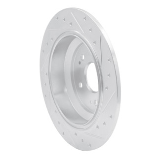 R1 10-15 Honda Crosstour Rear Left Drilled & Slotted Silver Brake Rotor