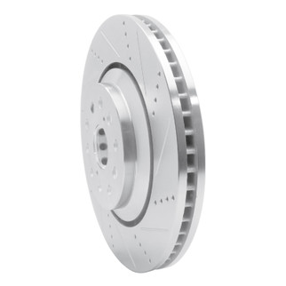 R1 07-23 Lexus LS600h Right Front Drilled & Slotted Silver Brake Rotor
