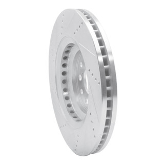 R1 07-23 Lexus LS600h Right Front Drilled & Slotted Silver Brake Rotor