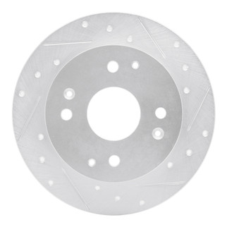 R1 98-02 Acura CL Rear Right Drilled & Slotted Silver Brake Rotor