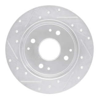 R1 98-02 Acura CL Rear Right Drilled & Slotted Silver Brake Rotor
