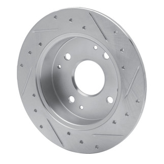 R1 98-02 Acura CL Rear Left Drilled & Slotted Silver Brake Rotor