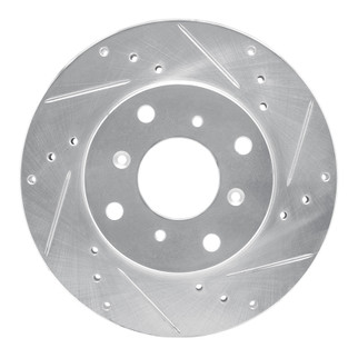R1 92-96 Honda Prelude Front Right Drilled & Slotted Silver Brake Rotor