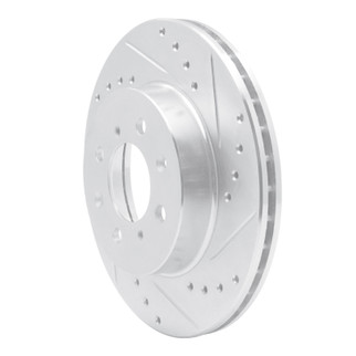 R1 88-91 Honda Accord Coupe Front Right Drilled & Slotted Silver Brake Rotor