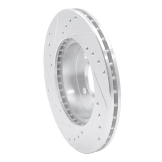 R1 88-91 Honda Accord Coupe Front Right Drilled & Slotted Silver Brake Rotor