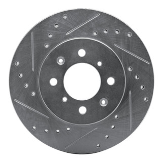 R1 88-91 Honda Accord Coupe Front Left Drilled & Slotted Silver Brake Rotor
