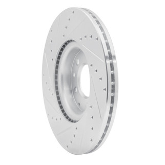 R1 06-07 Mazda 6 Front Right Drilled & Slotted Silver Brake Rotor