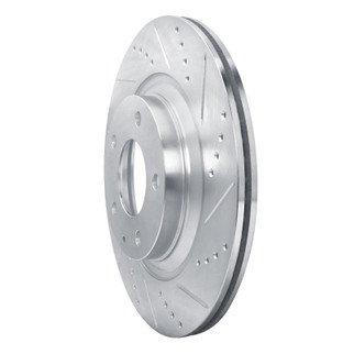 R1 04-11 Mazda RX-8 Rear Right Drilled & Slotted Silver Brake Rotor