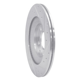R1 04-11 Mazda RX-8 Rear Left Drilled & Slotted Silver Brake Rotor
