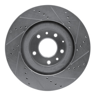 R1 04-11 Mazda RX-8 Front Left Drilled & Slotted Silver Brake Rotor