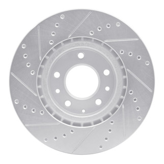 R1 04-08 Mazda RX-8 Front Right Drilled & Slotted Silver Brake Rotor