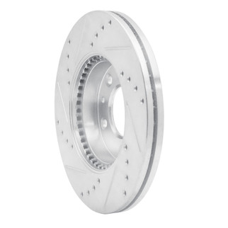 R1 03-05 Mazda 6 Front Right Drilled & Slotted Silver Brake Rotor