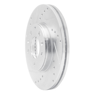R1 03-05 Mazda 6 Front Left Drilled & Slotted Silver Brake Rotor