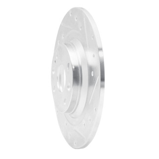 R1 01-05 Mazda Miata Rear Right Drilled & Slotted Silver Brake Rotor