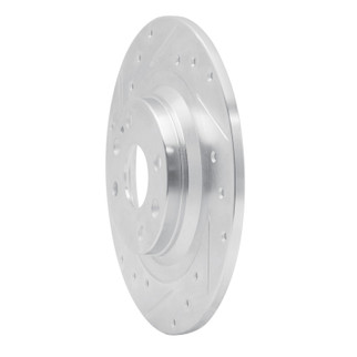 R1 01-05 Mazda Miata Rear Left Drilled & Slotted Silver Brake Rotor