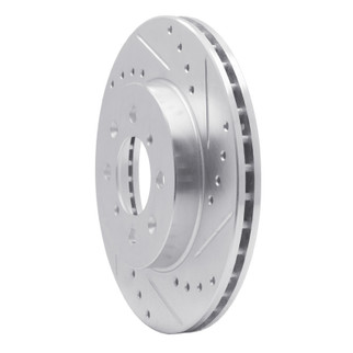 R1 85-93 Chevrolet SPECTRUM Front Right Drilled & Slotted Silver Brake Rotor
