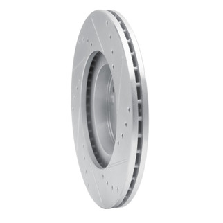 R1 01-05 Mazda Miata Front Left Drilled & Slotted Silver Brake Rotor