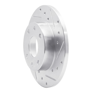 R1 85-89 Chevrolet SPECTRUM Front Right Drilled & Slotted Silver Brake Rotor