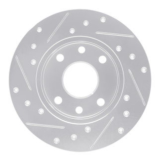 R1 85-89 Chevrolet SPECTRUM Front Right Drilled & Slotted Silver Brake Rotor
