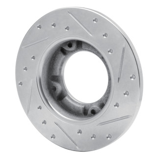 R1 76-81 Honda Accord Hatchback Front Left Drilled & Slotted Silver Brake Rotor