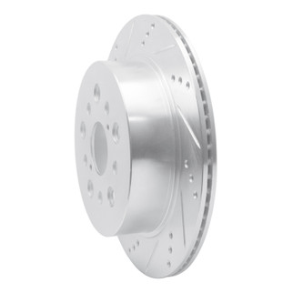 R1 01-06 Lexus LS430 Rear Left Drilled & Slotted Silver Brake Rotor