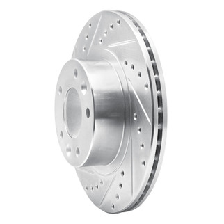 R1 93-95 Mazda RX-7 Front Left Drilled & Slotted Silver Brake Rotor