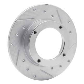 R1 73-79 Honda Civic Wagon Front Right Drilled & Slotted Silver Brake Rotor